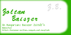 zoltan baiszer business card